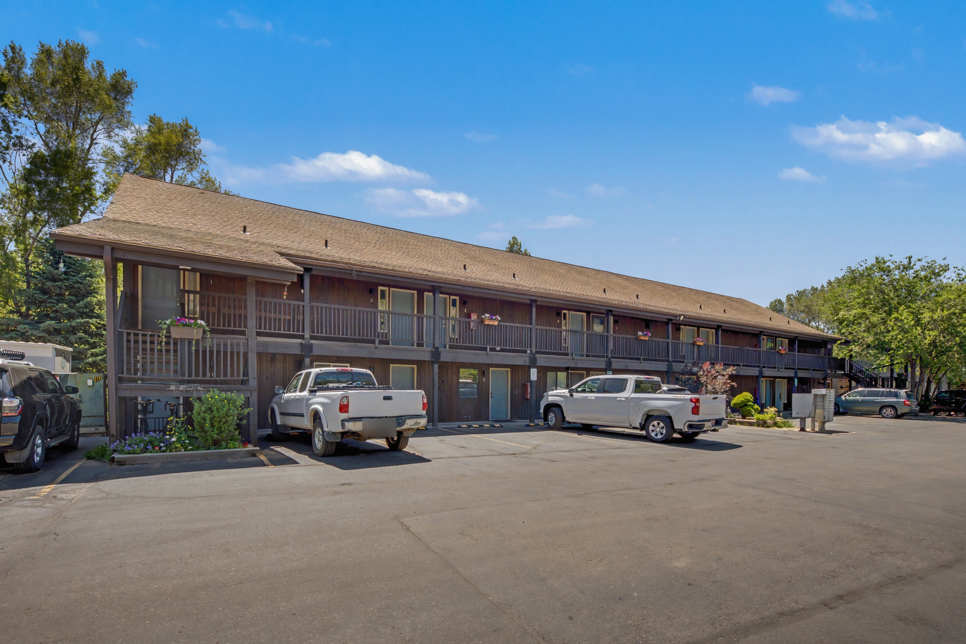 Building exterior and parking