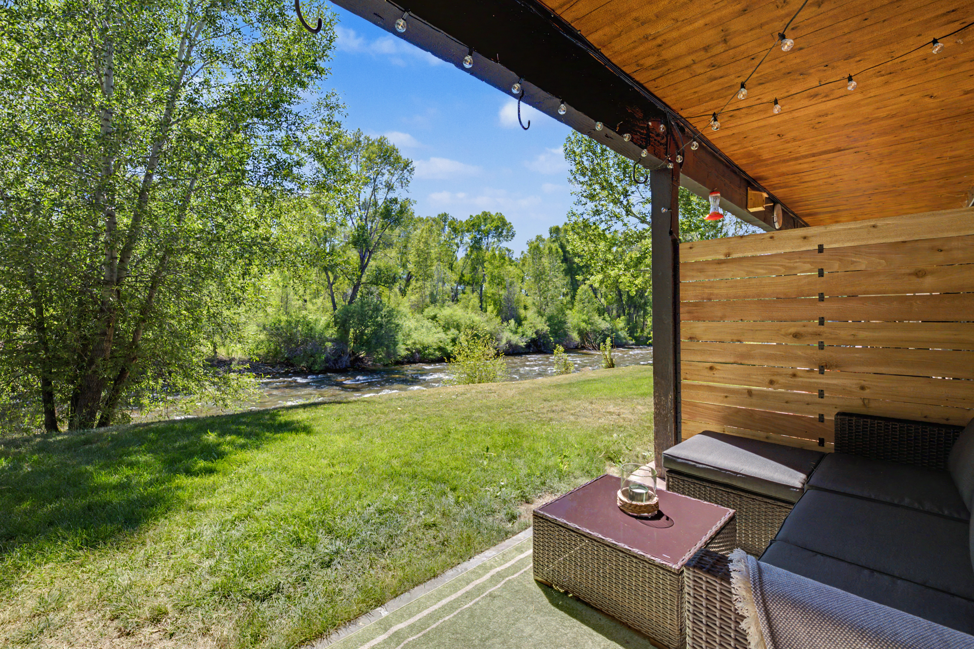 Patio overlooking the river
